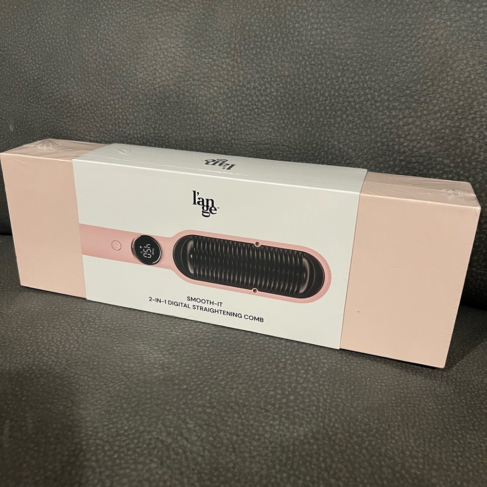 Blush Smooth-It 2-in-1 Digital Straightening Comb – Blush Pink